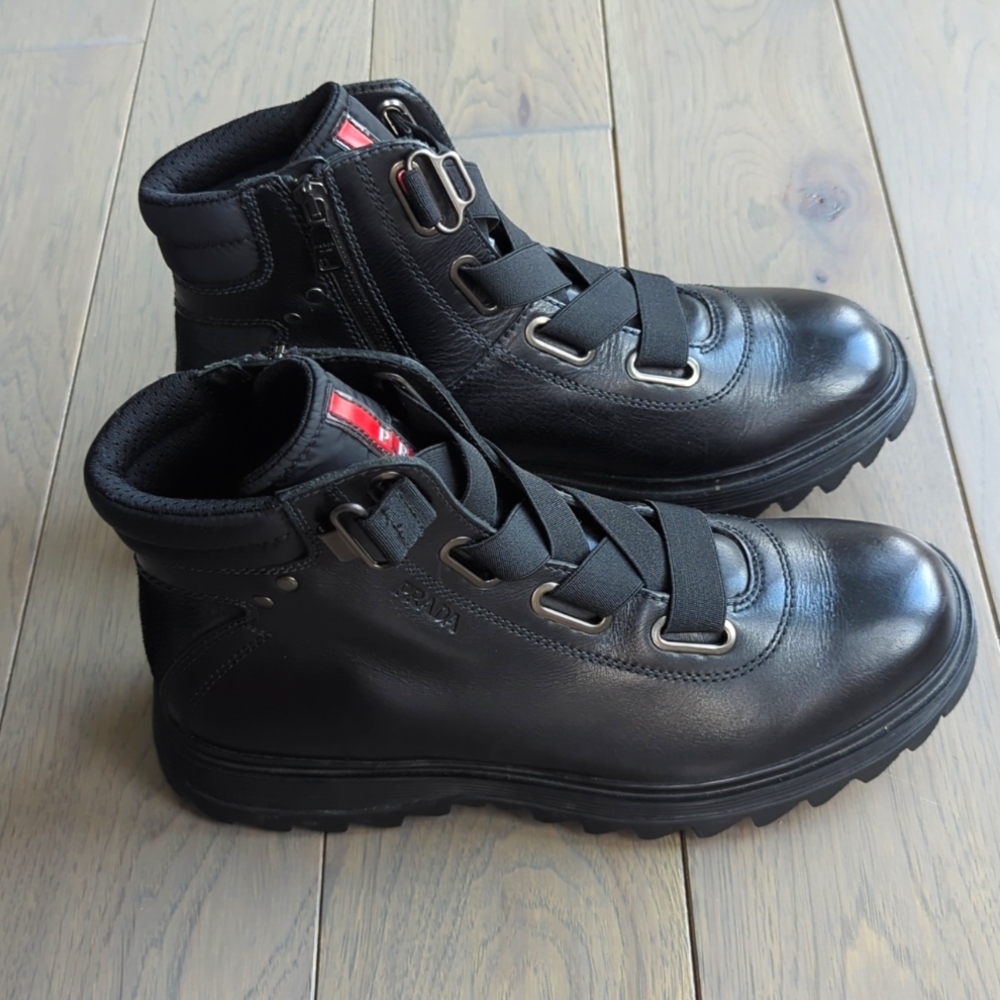 Prada Men's Black Leather Boots - Picture 2 of 5